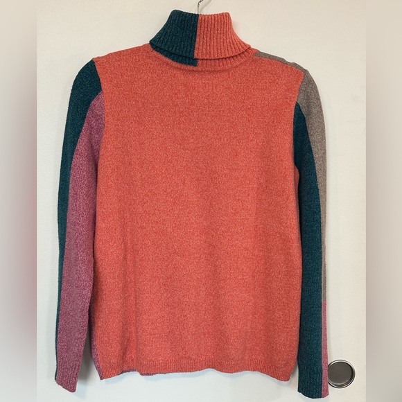 SUNDANCE Womens Silk Blend Color Block Turtleneck‎ Long Sleeve Sweater Size M - Picture 2 of 4